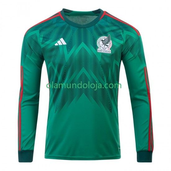 Camisola México Homem Equipamento Primeiro Copa do Mundo 2022 Manga Comprida
